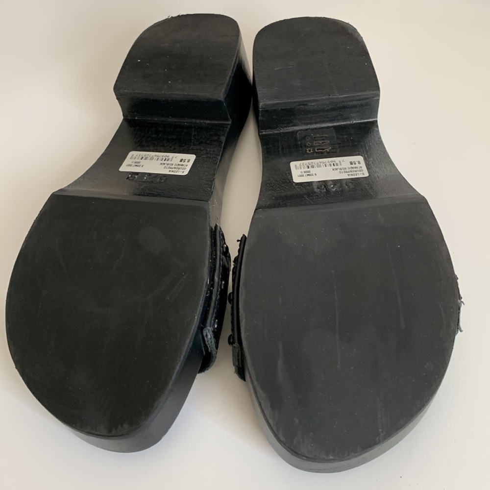 REVOLVE Schultz Leather Black Sandals S-Leona - Picture 5 of 8